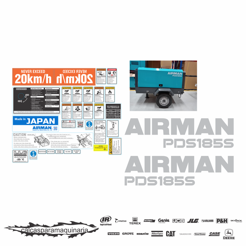 JUEGO DE CALCAS DE RESTAURACION PARA AIRMAN PDS185S NVO 