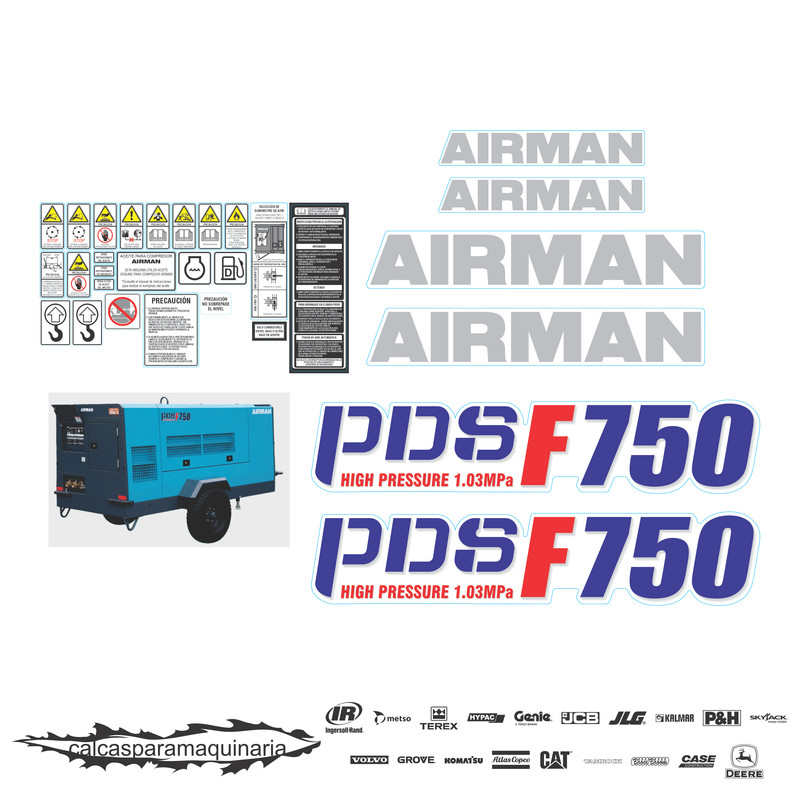 JUEGO DE CALCAS DE RESTAURACION PARA AIRMAN PDSF750 