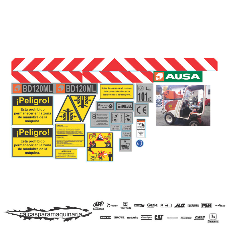 JUEGO DE CALCAS DE RESTAURACION PARA AUSA BD120ML