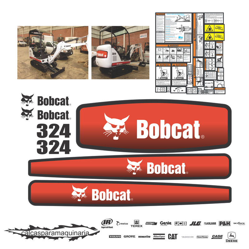 JUEGO DE CALCAS DE RESTAURACION PARA BOBCAT 324 VJO 