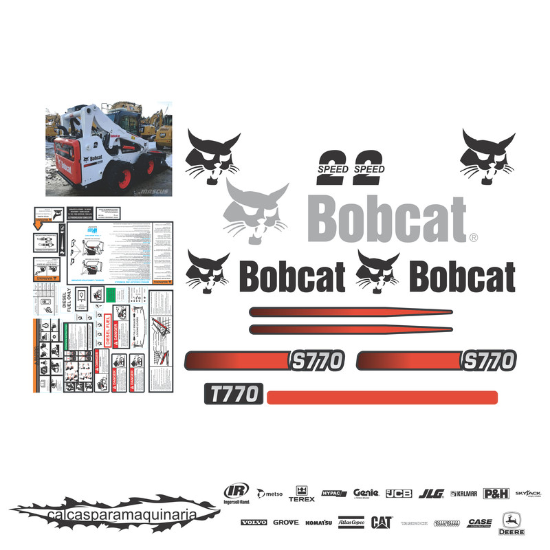 JUEGO DE CALCAS DE RESTAURACION PARA BOBCAT S770