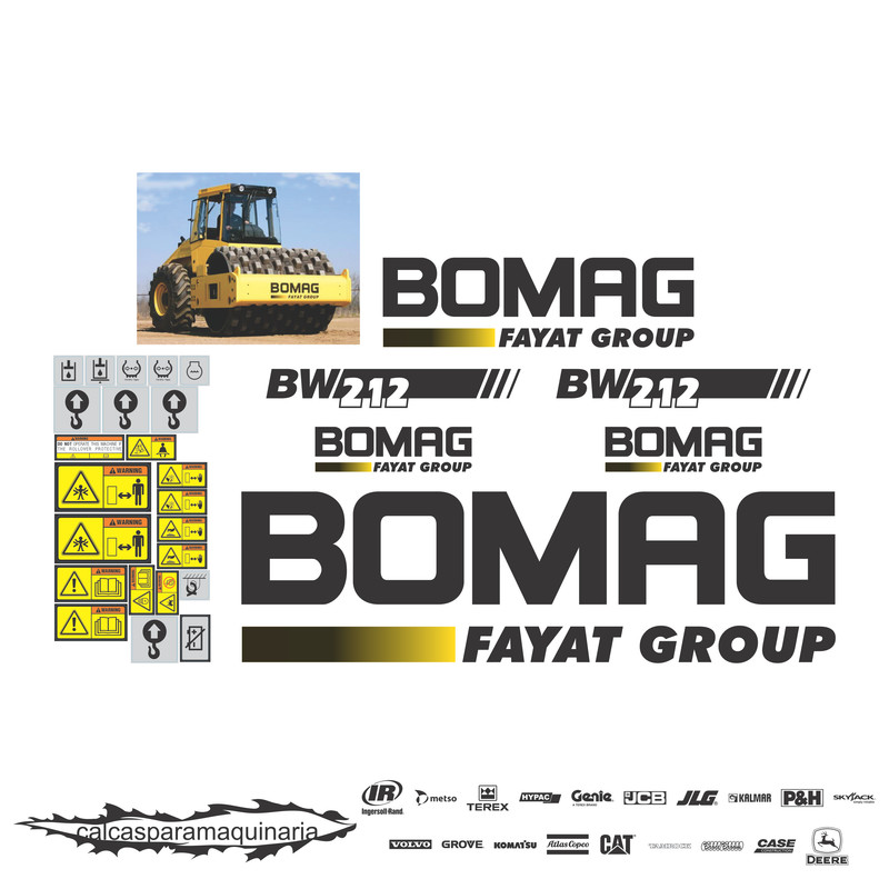 JUEGO DE CALCAS DE RESTAURACION PARA BOMAG BW212