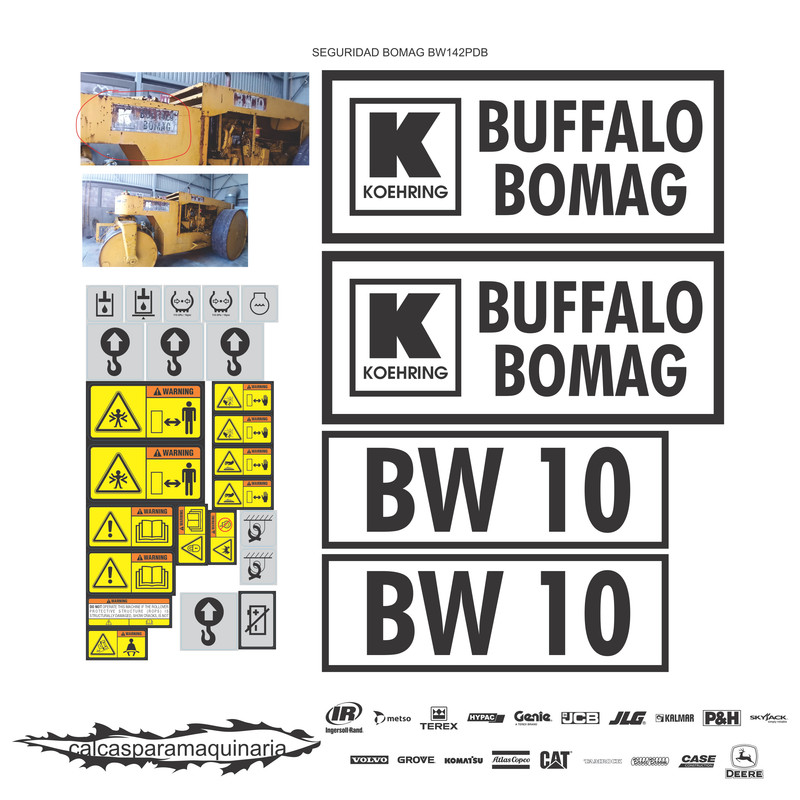 JUEGO DE CALCAS DE RESTAURACION PARA BOMAG BW10