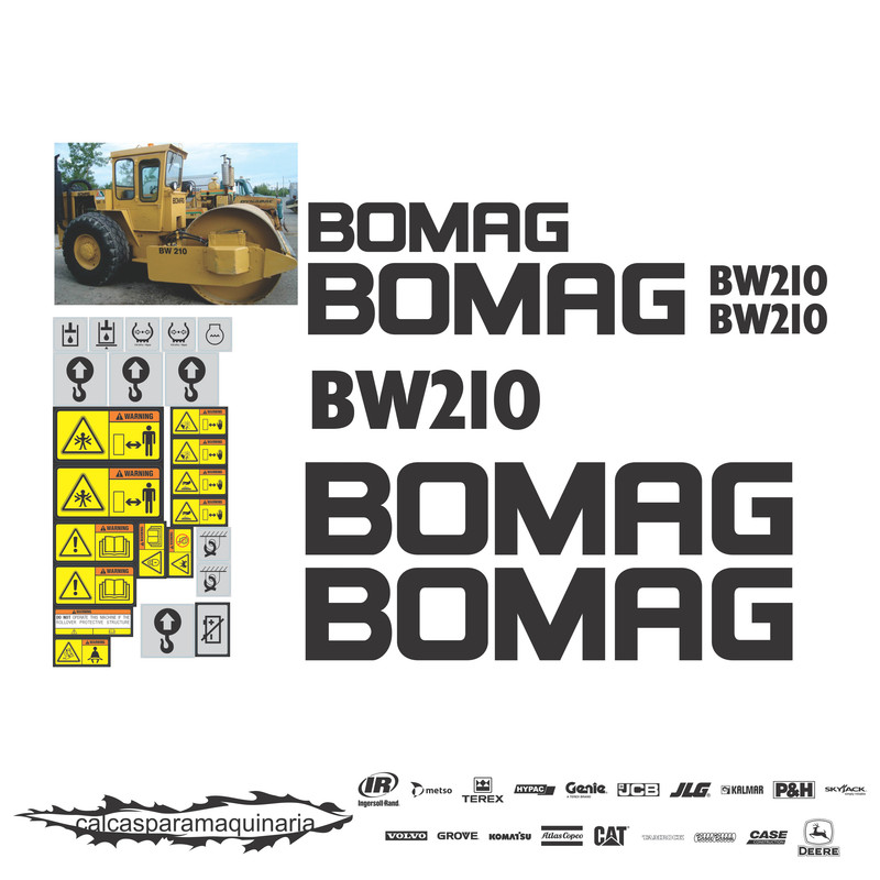 JUEGO DE CALCAS DE RESTAURACION PARA BOMAG BW210
