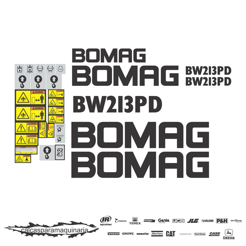JUEGO DE CALCAS DE RESTAURACION PARA BOMAG BW213PD