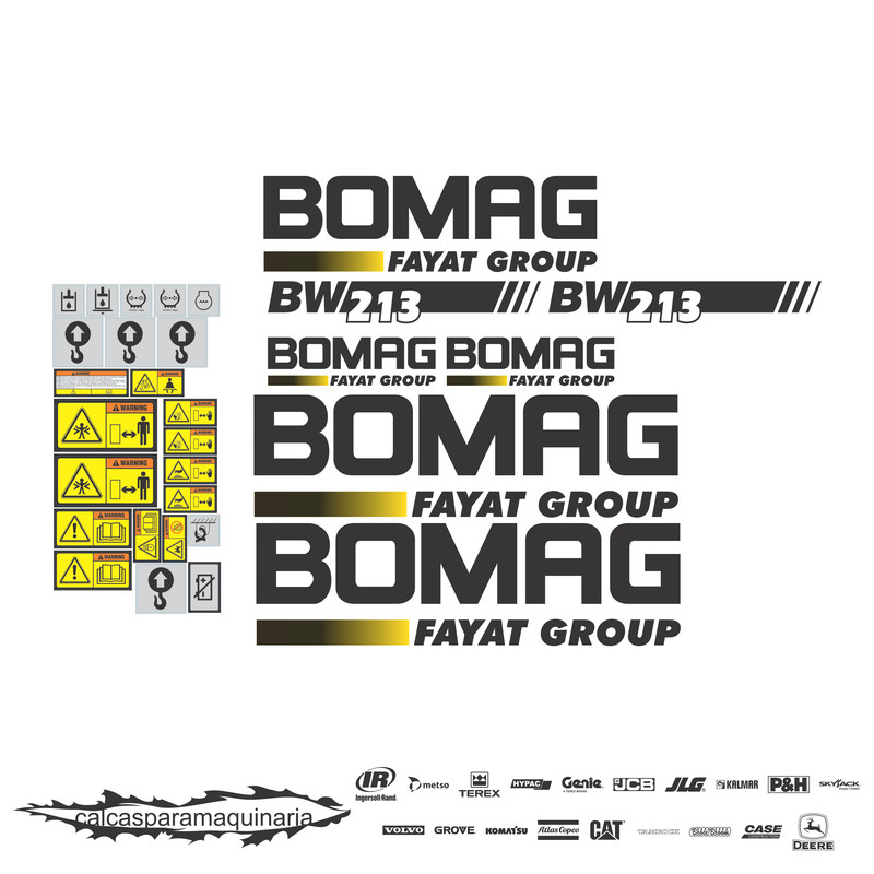 JUEGO DE CALCAS DE RESTAURACION PARA BOMAG BW213C TIRON