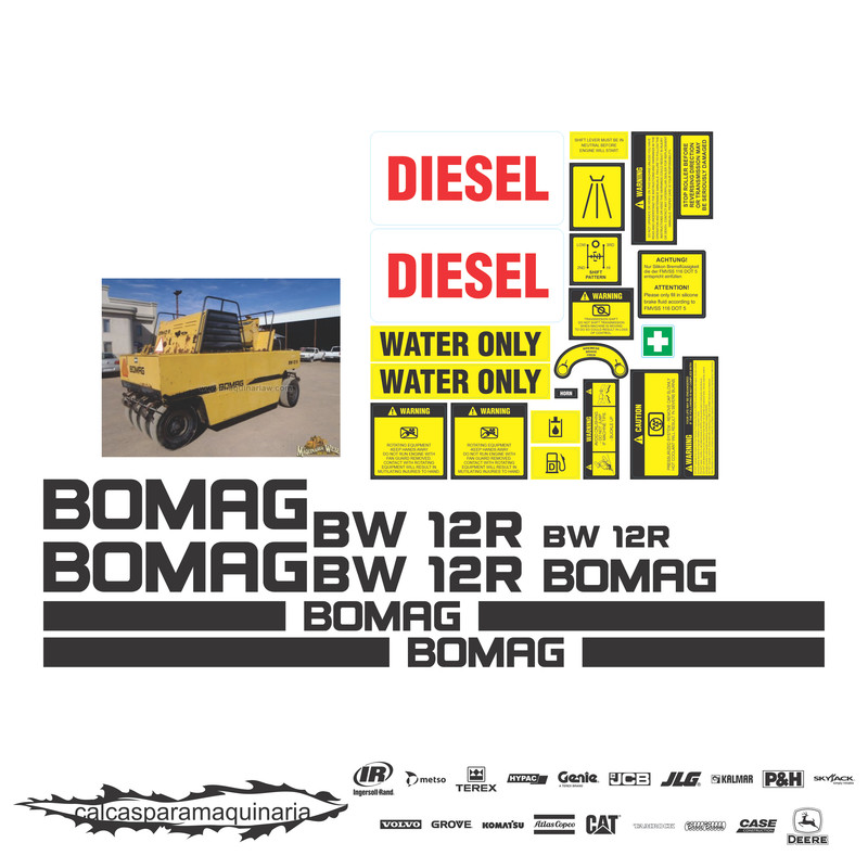 JUEGO DE CALCAS DE RESTAURACION PARA BOMAG BW12R 