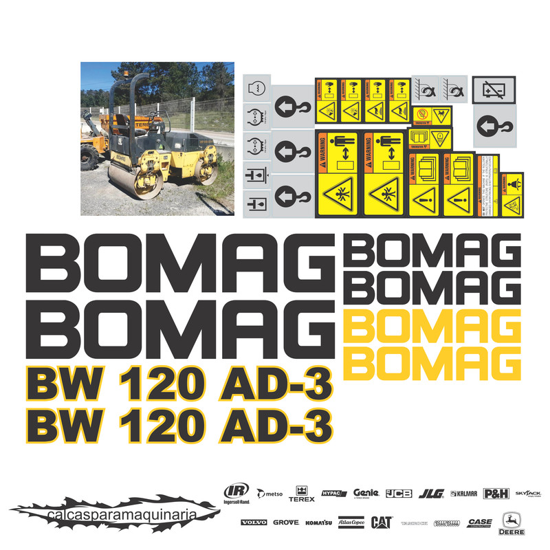 JUEGO DE CALCAS DE RESTAURACION PARA BOMAG BW120AD-3