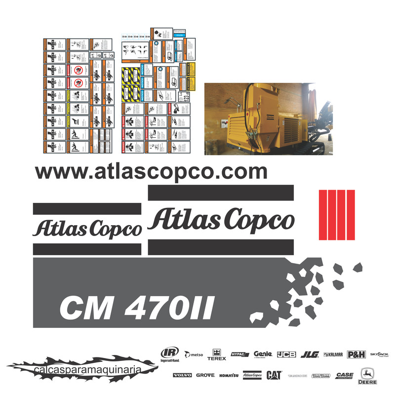 JUEGO DE CALCAS DE RESTAURACION PARA ATLAS COPCO CM470II