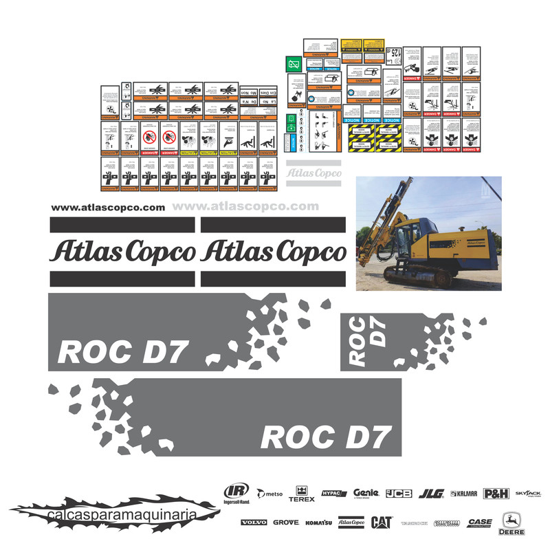 JUEGO DE CALCAS DE RESTAURACION PARA ATLAS COPCO ROCD7