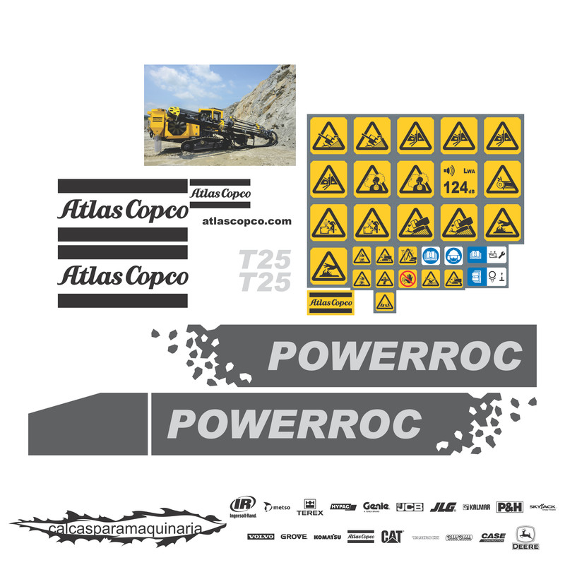 JUEGO DE CALCAS DE RESTAURACION PARA ATLAS COPCO POWER ROCT25