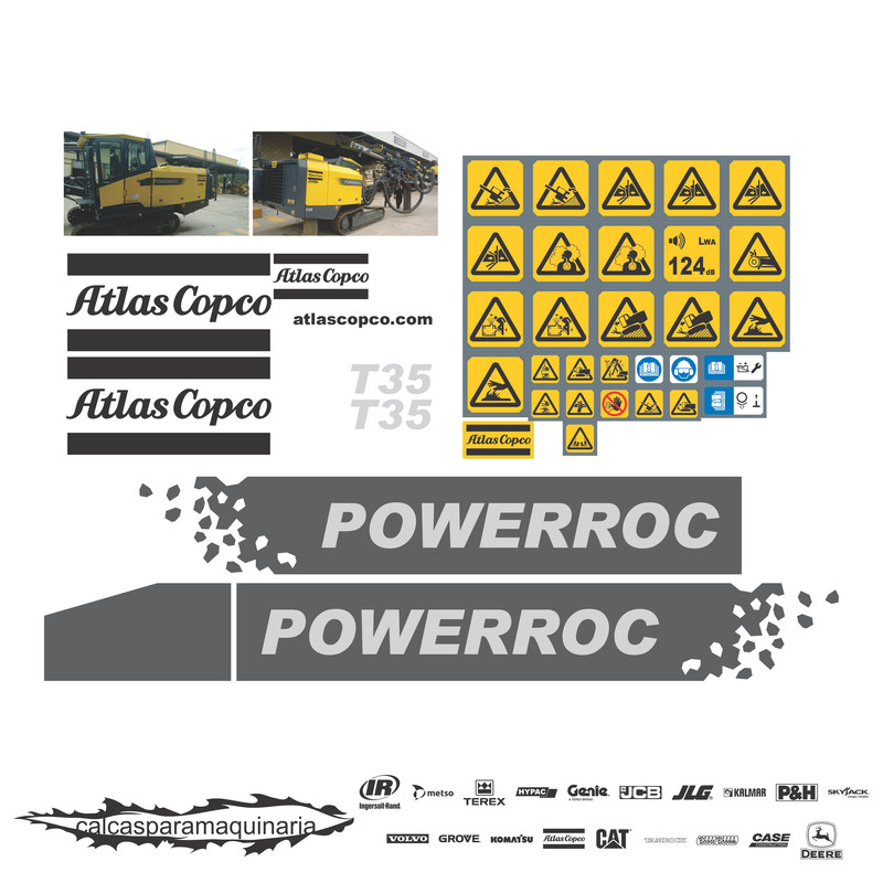 JUEGO DE CALCAS DE RESTAURACION PARA ATLAS COPCO POWER ROCT35