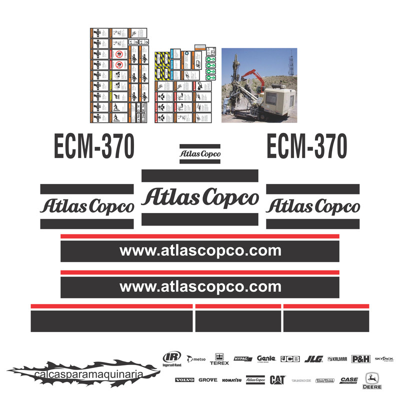 JUEGO DE CALCAS DE RESTAURACION PARA ATLAS COPCO ECM370 