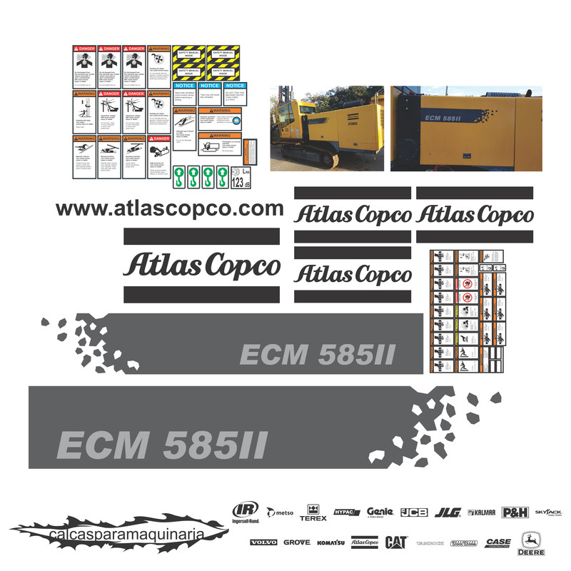 JUEGO DE CALCAS DE RESTAURACION PARA ATLAS COPCO ECM585II