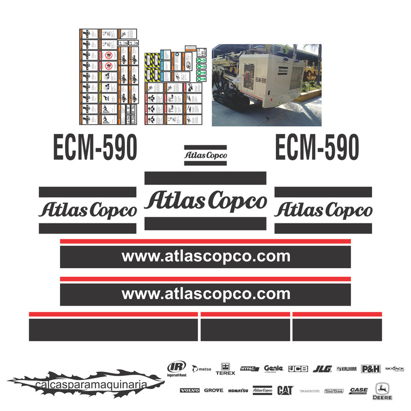 JUEGO DE CALCAS DE RESTAURACION PARA ATLAS COPCO ECM590