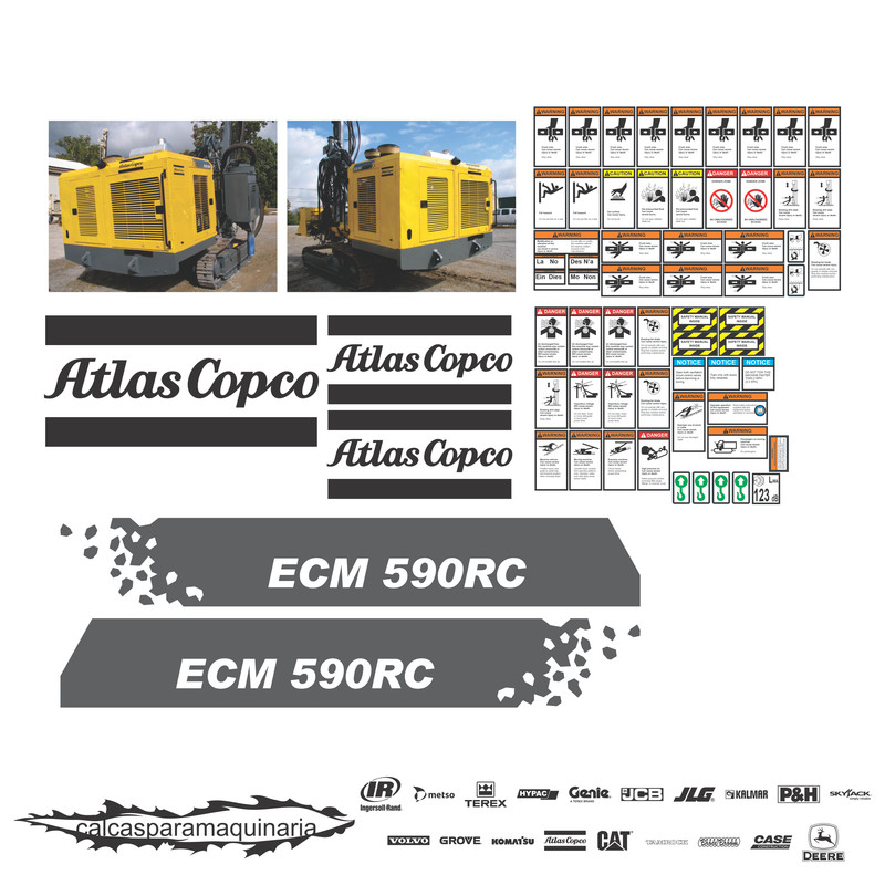 JUEGO DE CALCAS DE RESTAURACION PARA ATLAS COPCO ECM590RC