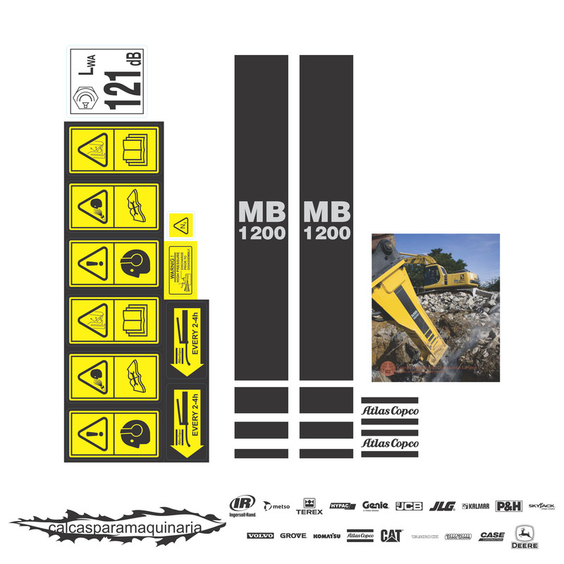 JUEGO DE CALCAS DE RESTAURACION PARA ATLAS COPCO MB1200