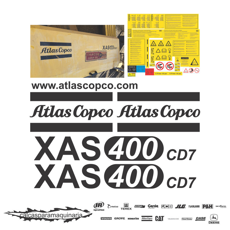 JUEGO DE CALCAS DE RESTAURACION PARA ATLAS COPCO XAS  400CD7 