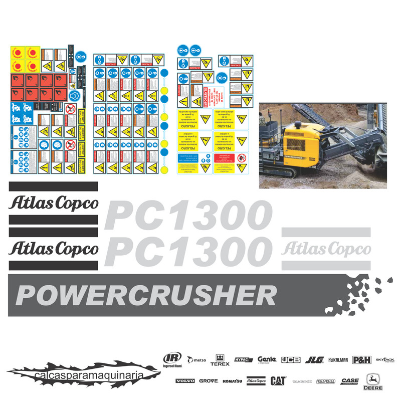 JUEGO DE CALCAS DE RESTAURACION PARA ATLAS COPCO PC1300