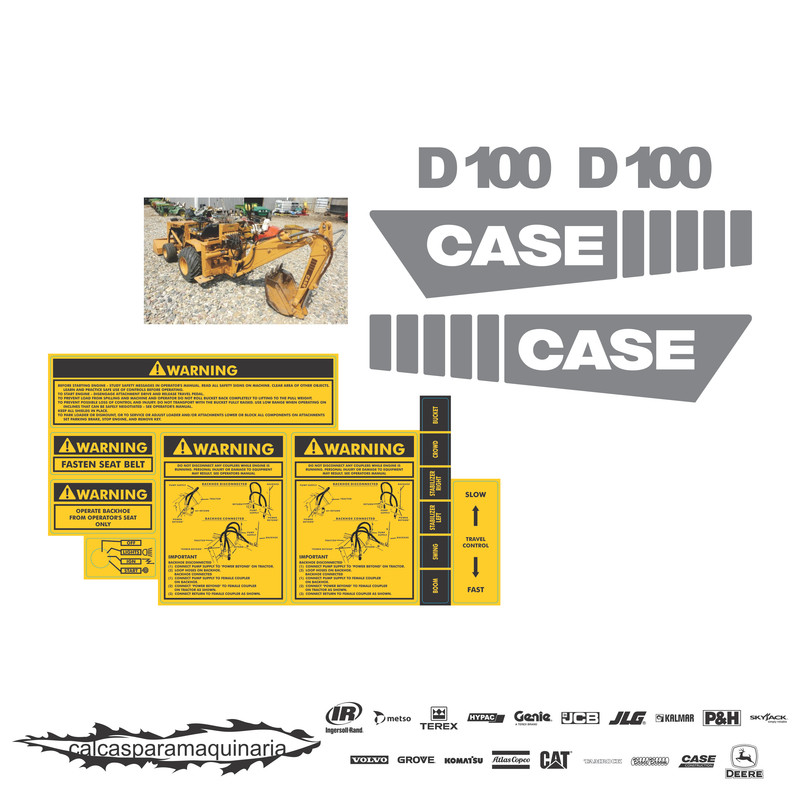 JUEGO DE CALCAS DE RESTAURACION PARA CASE D100 