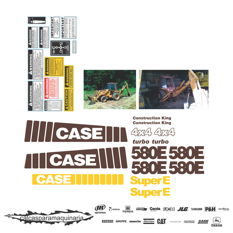 JUEGO DE CALCAS DE RESTAURACION PARA CASE 580 SUPER E