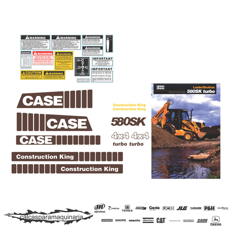 JUEGO DE CALCAS DE RESTAURACION PARA CASE 580SK NVA