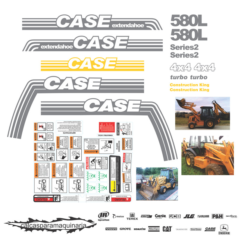 JUEGO DE CALCAS DE RESTAURACION PARA CASE 580LS2  EXTENDAHOE