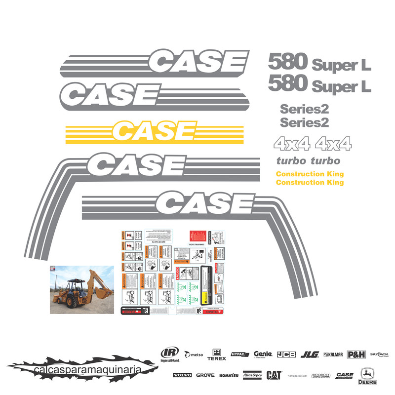 JUEGO DE CALCAS DE RESTAURACION PARA CASE 580 SUPER LS2