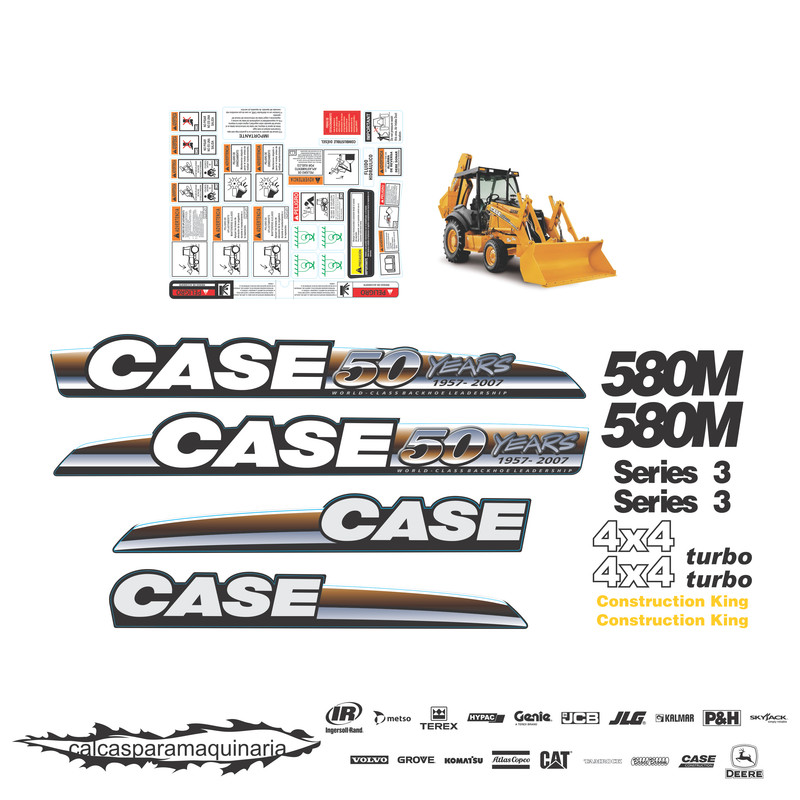 JUEGO DE CALCAS DE RESTAURACION PARA CASE 580MS3 50 AÑOS