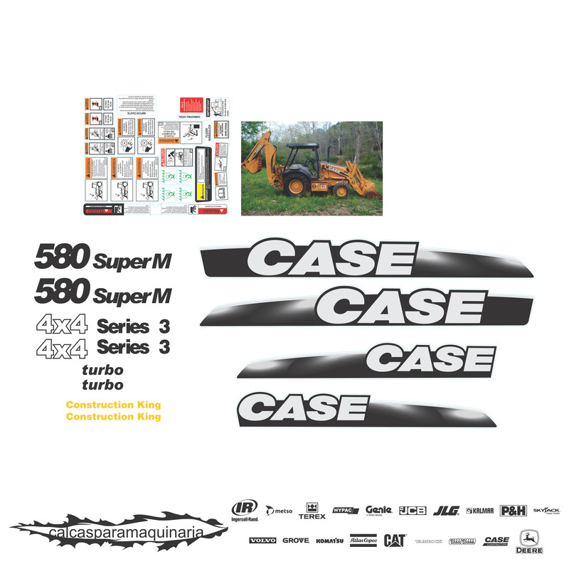 JUEGO DE CALCAS DE RESTAURACION PARA CASE 580 SUPER MS3