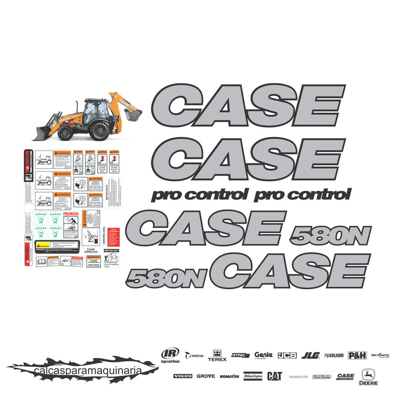 JUEGO DE CALCAS DE RESTAURACION PARA CASE 580N RFX NVO