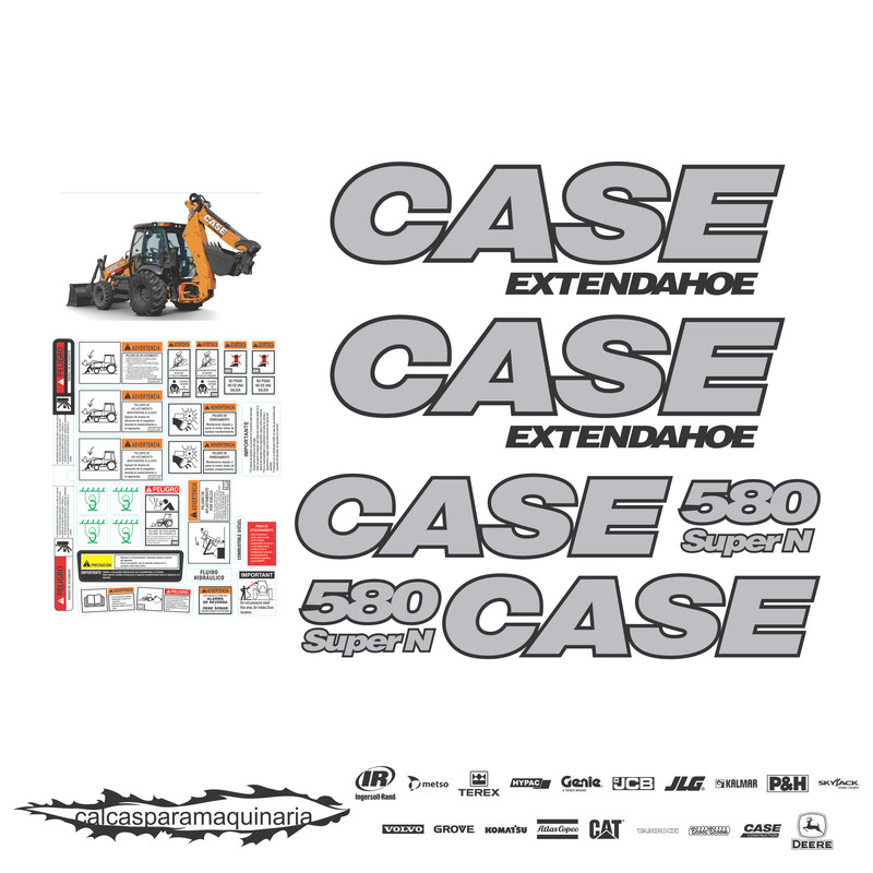 JUEGO DE CALCAS DE RESTAURACION PARA CASE 580 SUPER N EXTENDAHOE RFX NVO