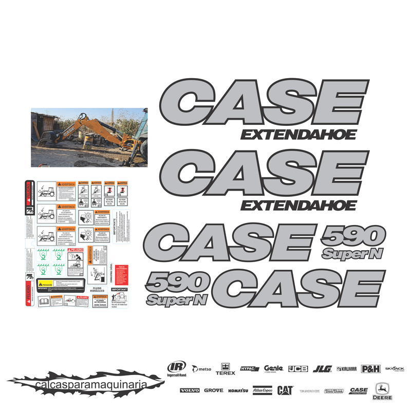 JUEGO DE CALCAS DE RESTAURACION PARA CASE 590 SUPERNRFX NVO