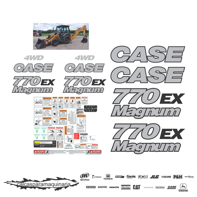JUEGO DE CALCAS DE RESTAURACION PARA CASE 770EX MAGNUM