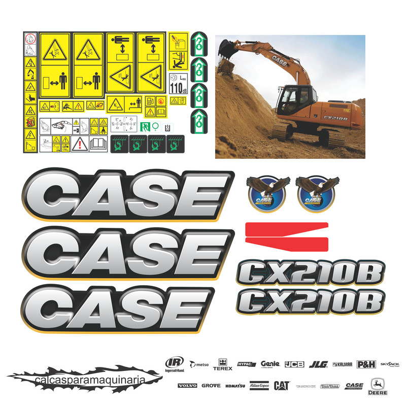 JUEGO DE CALCAS DE RESTAURACION PARA CASE CX210B NVO