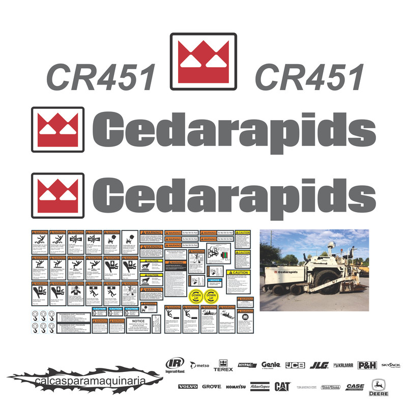 JUEGO DE CALCAS DE RESTAURACION PARA CEDARAPIDS CR451