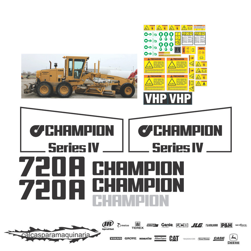 JUEGO DE CALCAS DE RESTAURACION PARA CHAMPION 720A
