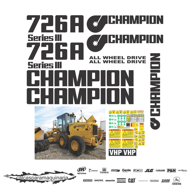 JUEGO DE CALCAS DE RESTAURACION PARA CHAMPION 726AS3