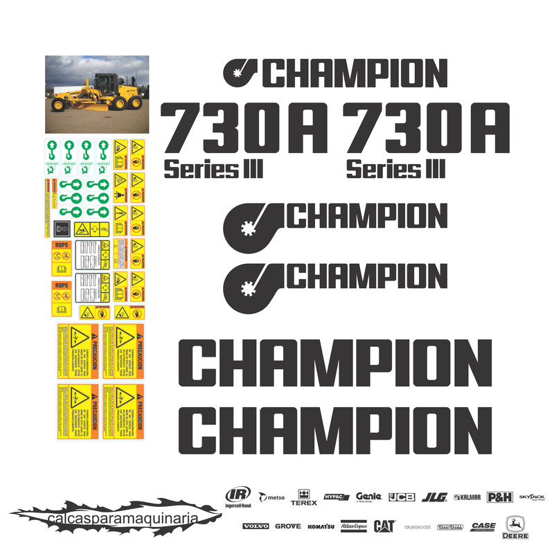 JUEGO DE CALCAS DE RESTAURACION PARA CHAMPION 730AS3