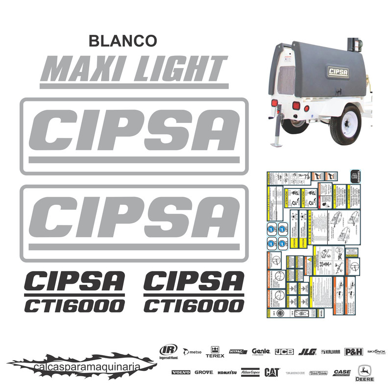 JUEGO DE CALCAS DE RESTAURACION PARA CIPSA CTI6000 