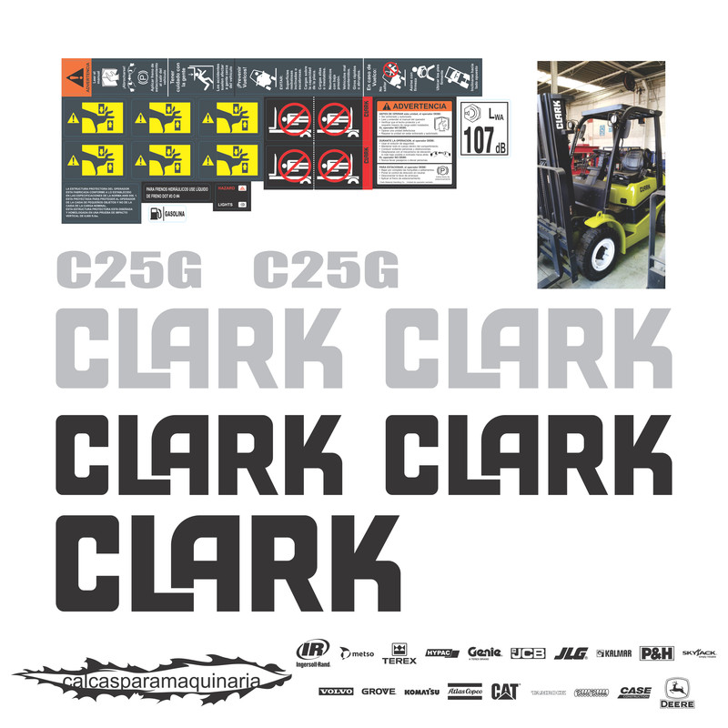 JUEGO DE CALCAS DE RESTAURACION PARA CLARK C25G