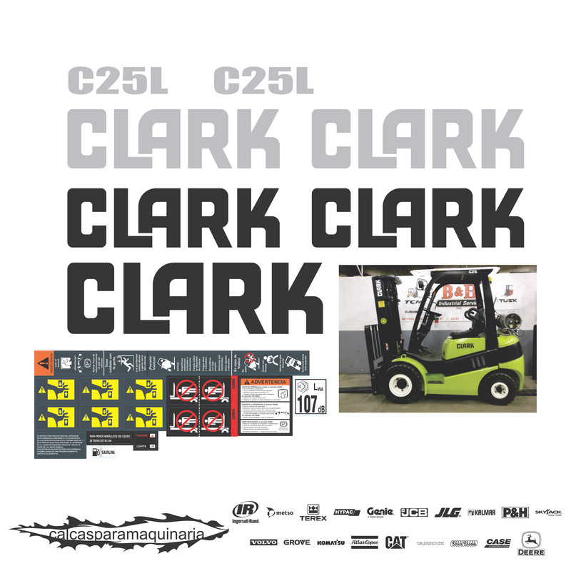 JUEGO DE CALCAS DE RESTAURACION PARA CLARK C25L