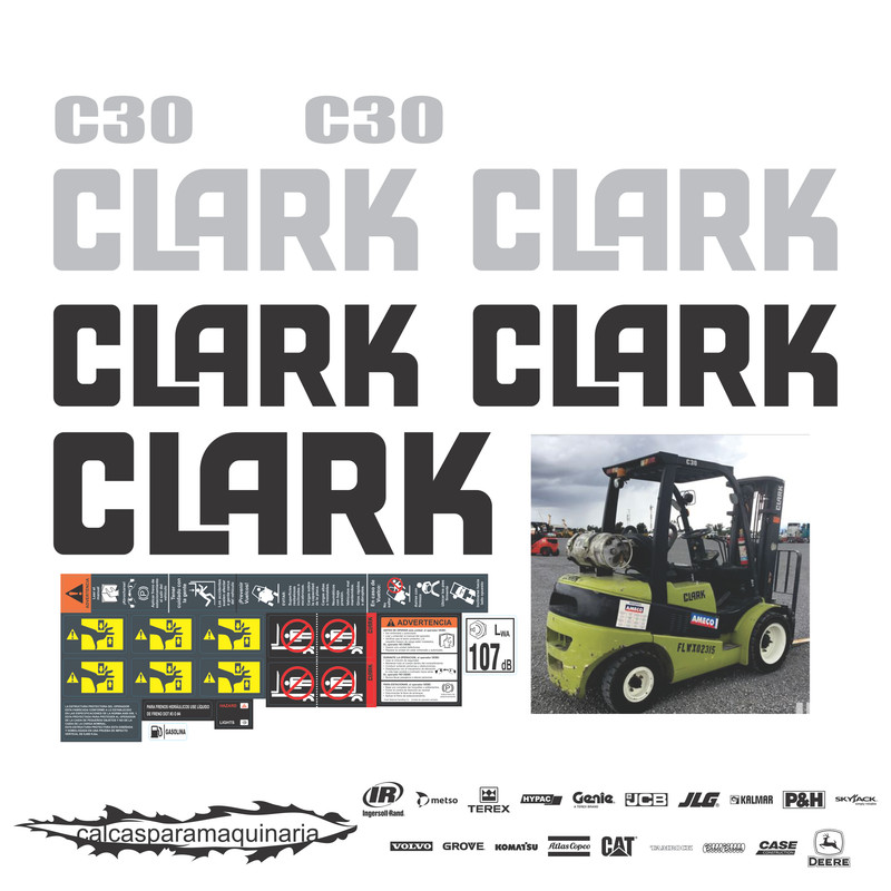 JUEGO DE CALCAS DE RESTAURACION PARA CLARK C30