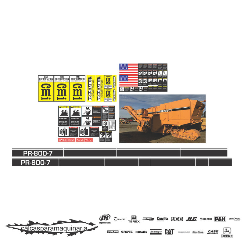 JUEGO DE CALCAS DE RESTAURACION PARA CMI PR800-7