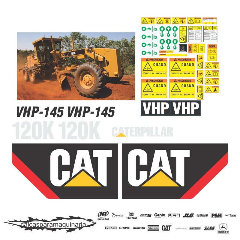 JUEGO DE CALCAS DE RESTAURACION PARA CAT 120K NVO