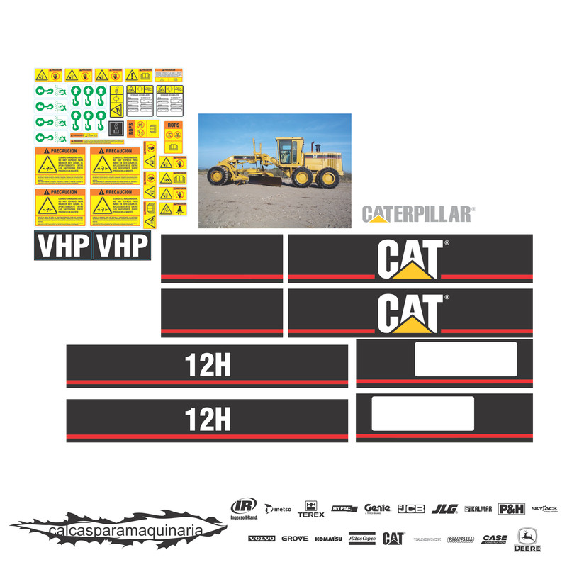 JUEGO DE CALCAS DE RESTAURACION PARA CAT 12H AMP