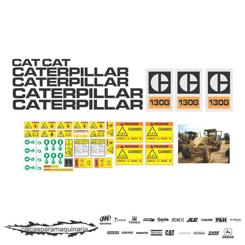 JUEGO DE CALCAS DE RESTAURACION PARA CAT 130G ANTI