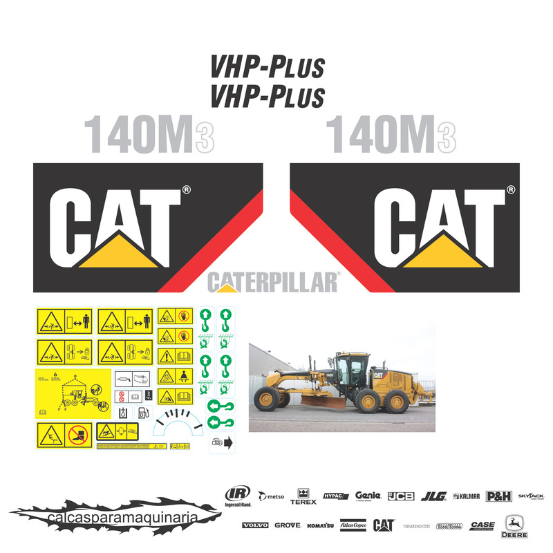 JUEGO DE CALCAS DE RESTAURACION PARA CAT 140M3 NVO