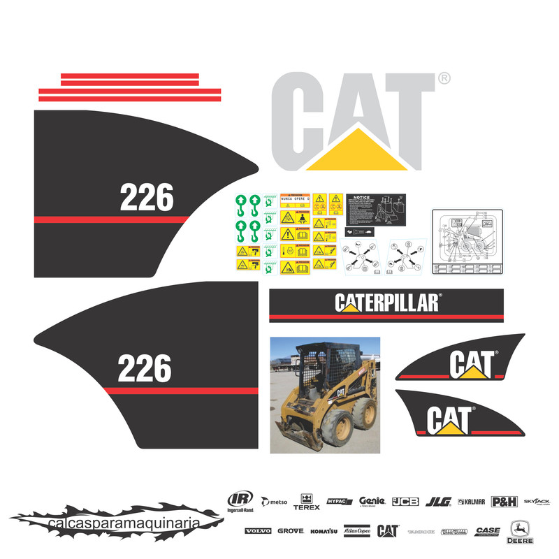 JUEGO DE CALCAS DE RESTAURACION PARA CAT 226 VJO 