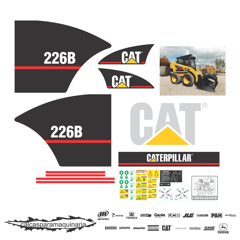 JUEGO DE CALCAS DE RESTAURACION PARA CAT 226B2 NVO